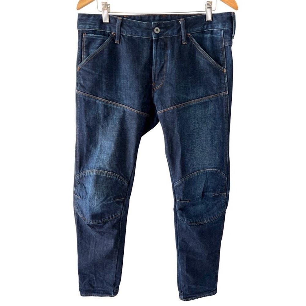 G-Star Raw 5620 3D Low Tapered Jeans Men's 33x32 Dark Wash Deconstructed